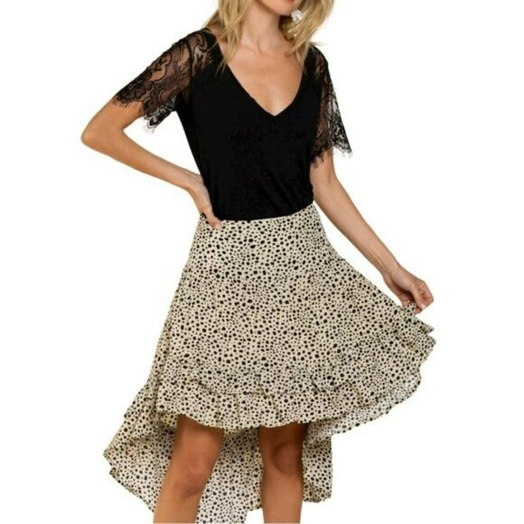 NWT POL Asymmetrical Ruffle Hem Leopard Print Mini Skirt - Picture 5 of 9